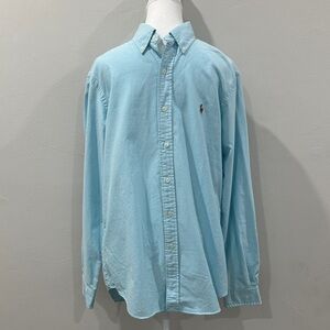 NWT Ralph Lauren Men’s Blue Label Button-Down Shirt – Aqua, 100% Cotton (Size M)